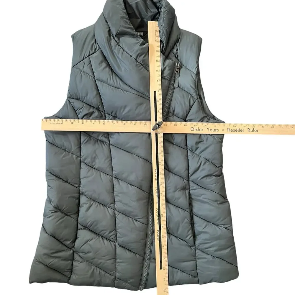 Nicole Miller Puffer Vest Womens Size Small Gray Gorpcore Athleisure Activewear